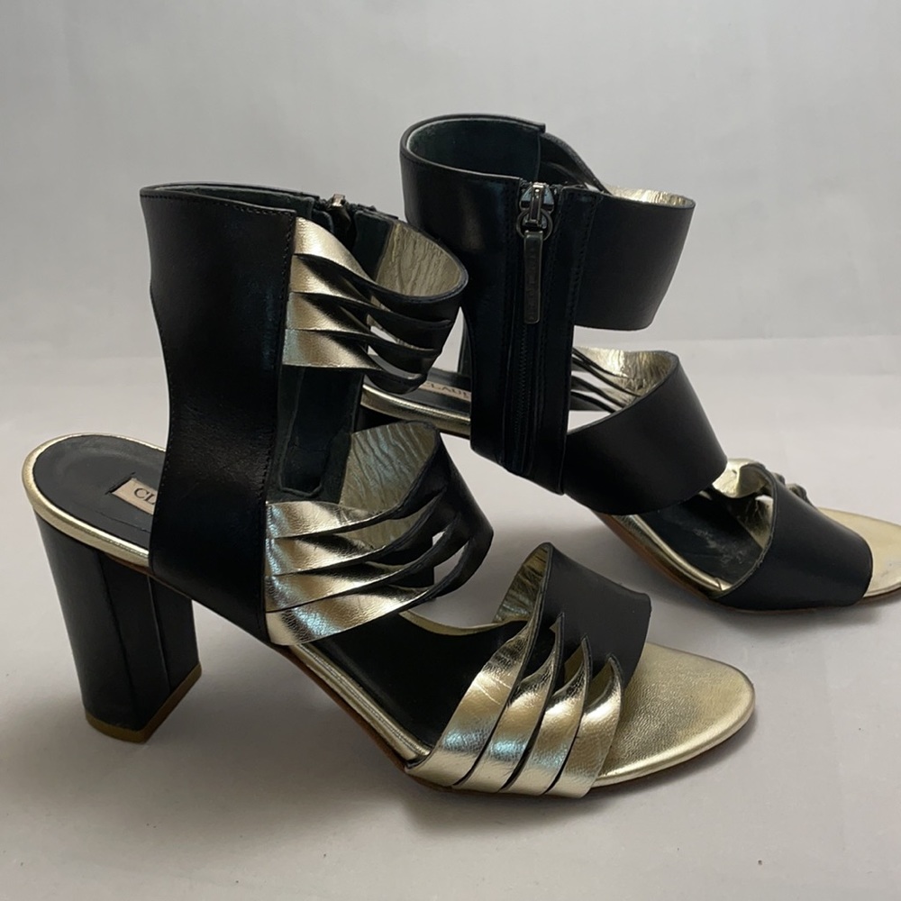 Italian Made Claudia Cuiti Black/Gold Sandal